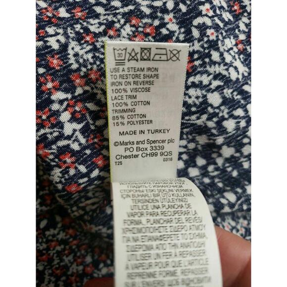 M&S Collection Off Shoulder Floral Navy Mix Dress Size UK 8 EUR 36 US 4(S) NWT! - Picture 10 of 10